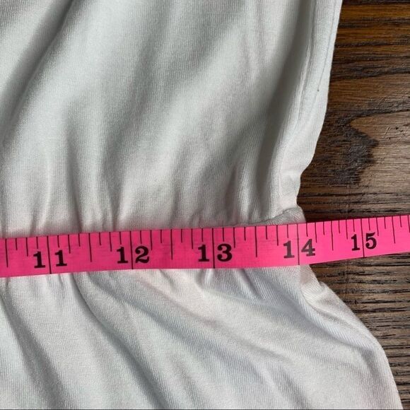 Ann Taylor Peach Lace Trim Sleeve Drop Waist Tee - Picture 7 of 10